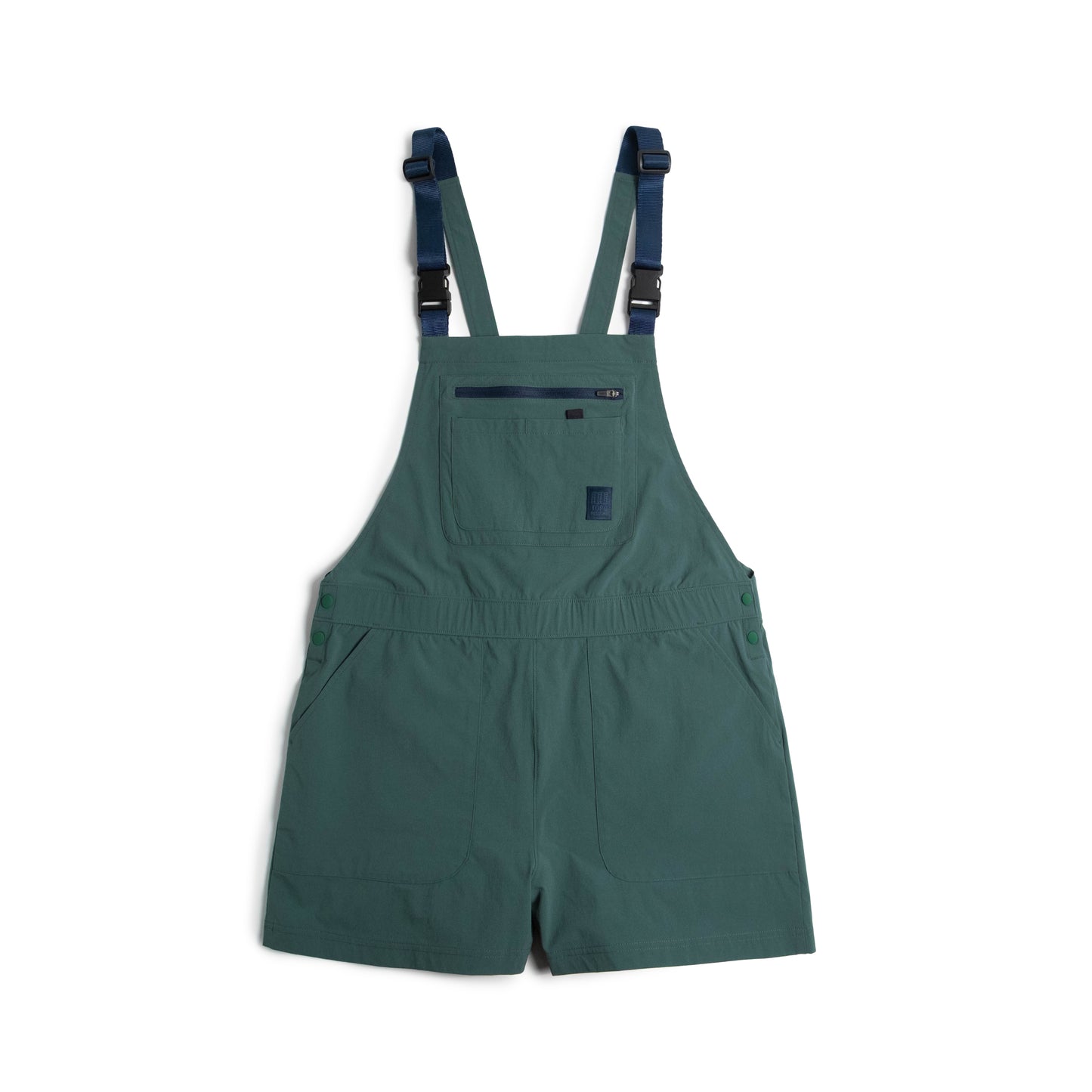 Front View of Topo Designs Roads Romper - Women's in "Evergreen"