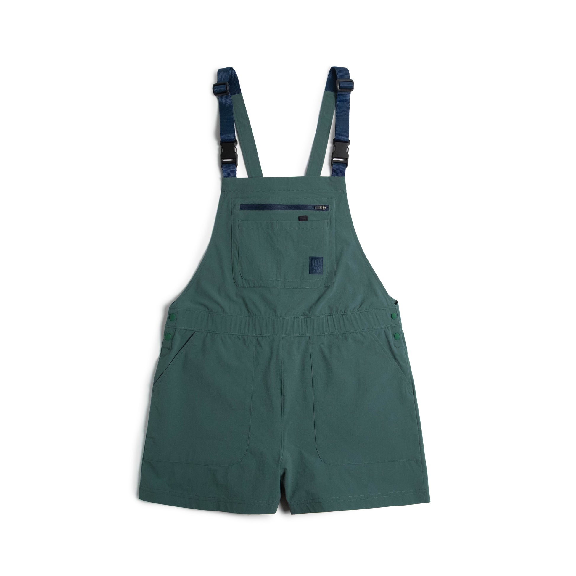 Front View of Topo Designs Roads Romper - Women's in "Evergreen"