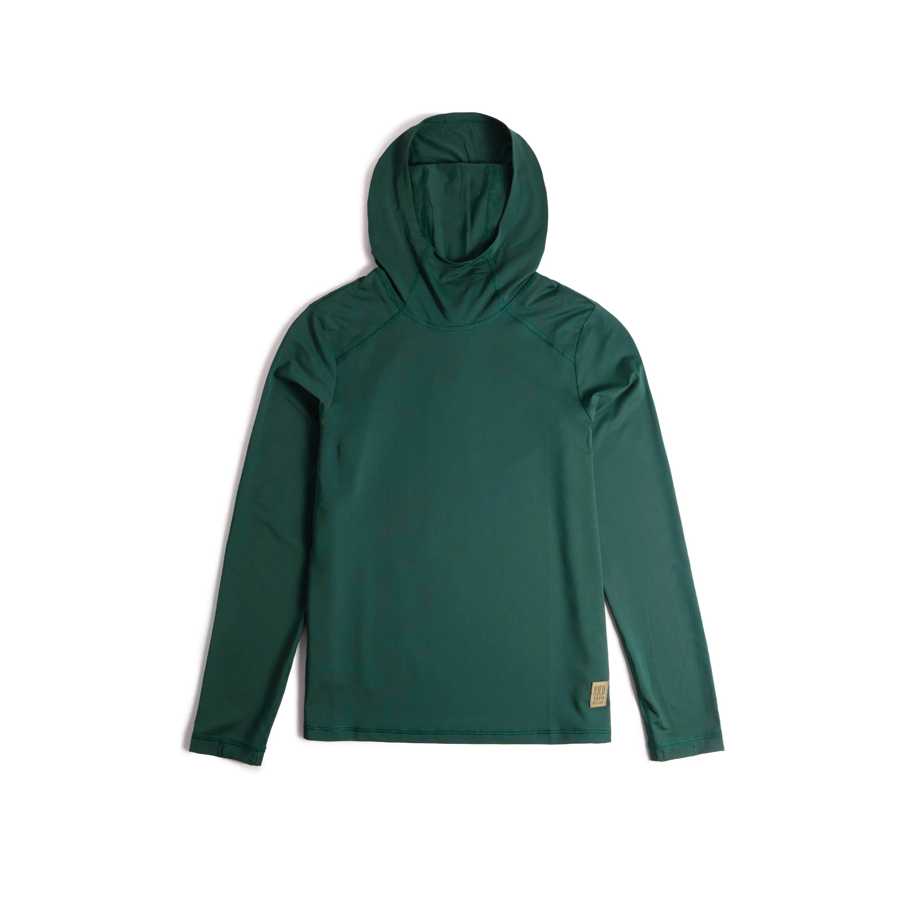 Front View of Topo Designs Sun Hoodie - Women's in "Dark Pine"