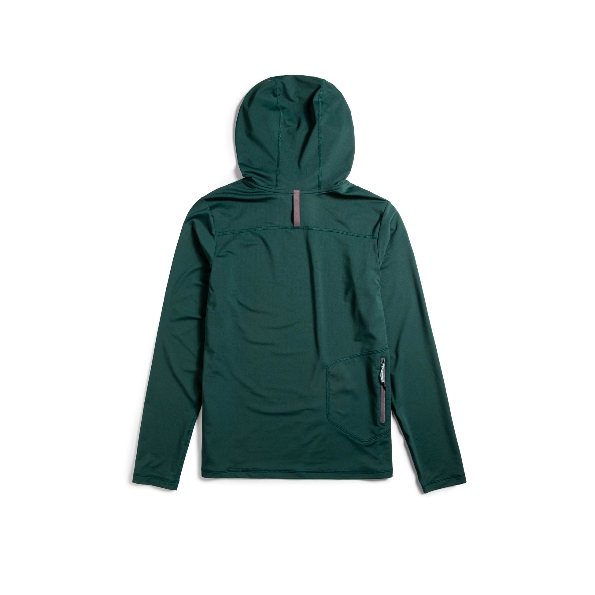 Back View of Topo Designs Sun Hoodie - Women's in "Dark Pine"