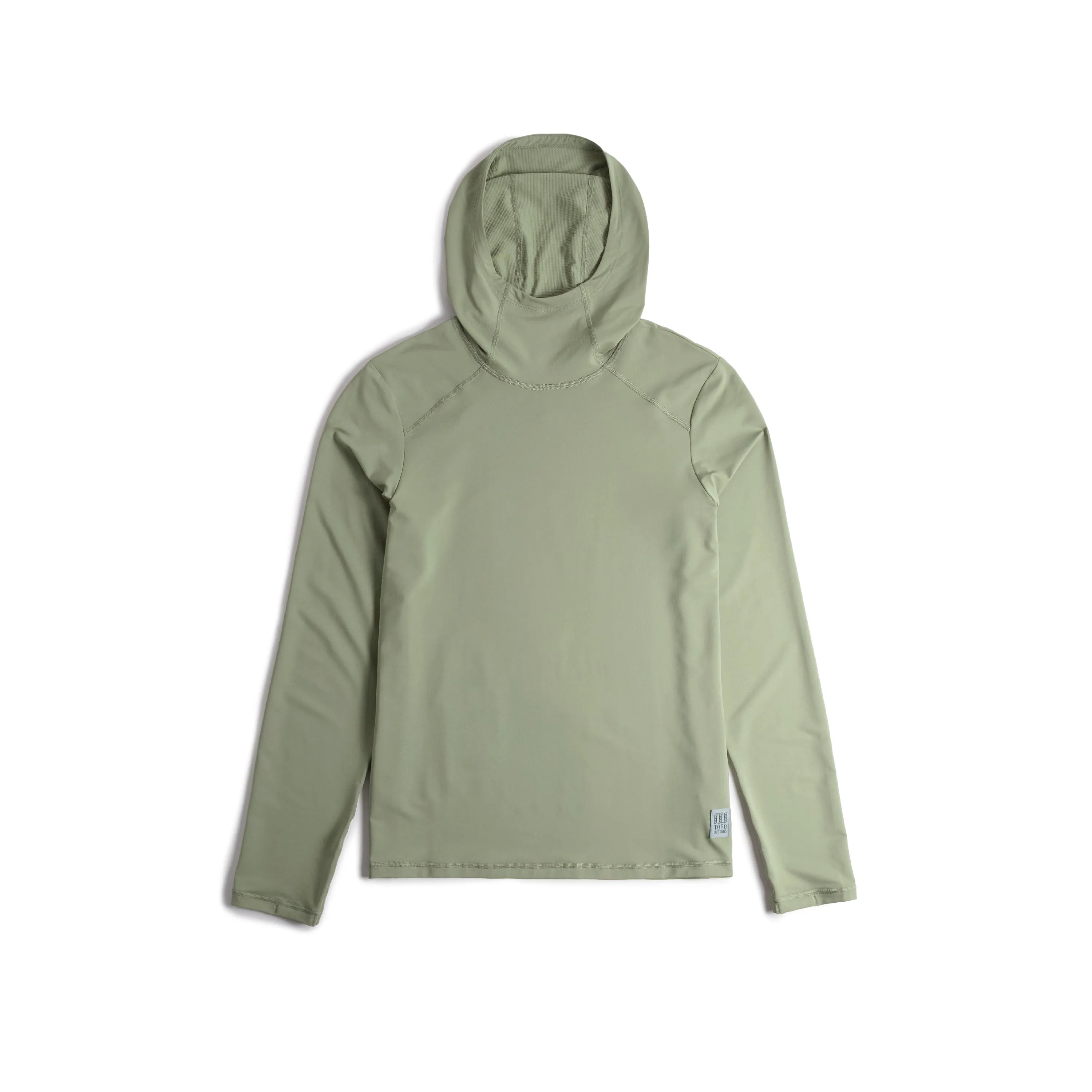 Front View of Topo Designs Sun Hoodie - Women's in "Oil Green"