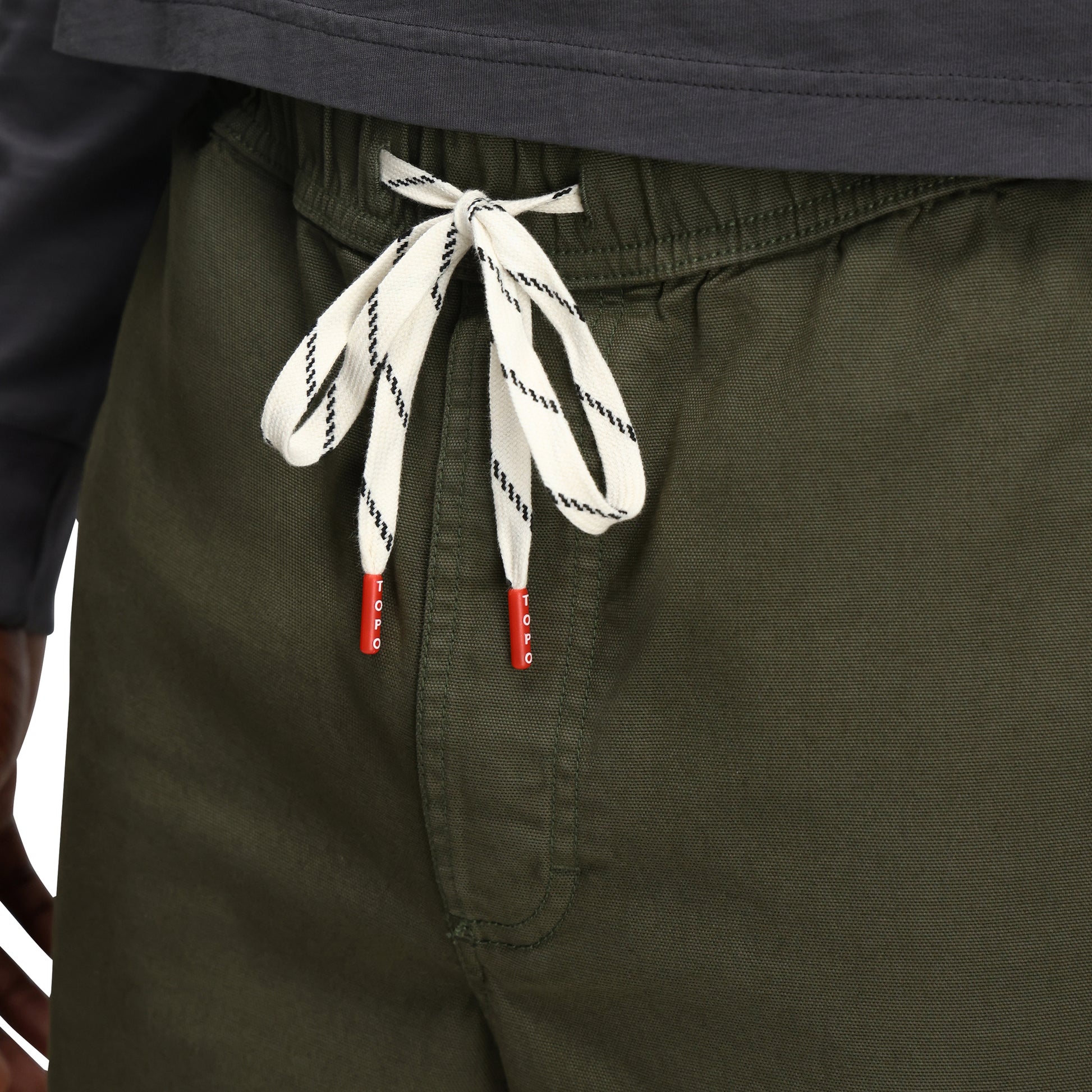 General Detail shot of Topo Designs Dirt Pants Classic - Men's in "Beetle"