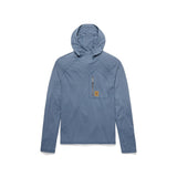Front View of Topo Designs Sun Hoodie - Men's in "Stone Blue"