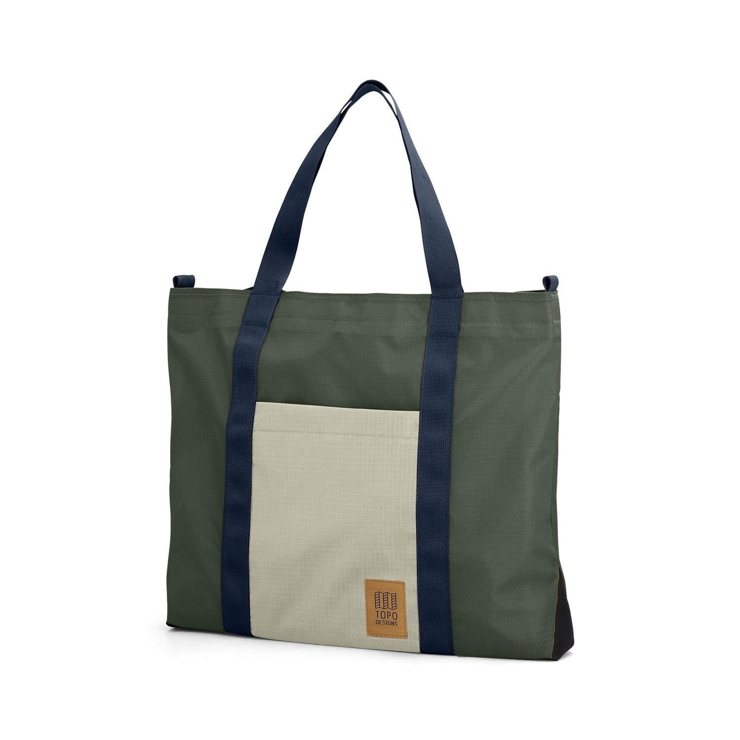 Front View of Topo Designs Mountain Essential Tote in "Beetle / Midnight"