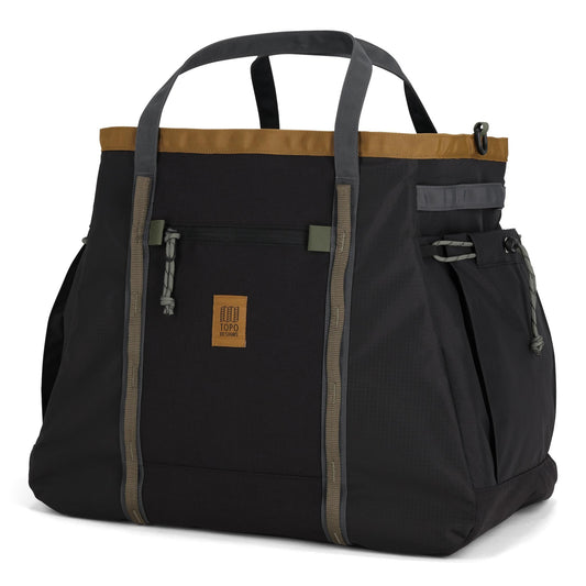Front View of Topo Designs Mountain Gear Bag in "Black / Neutral"