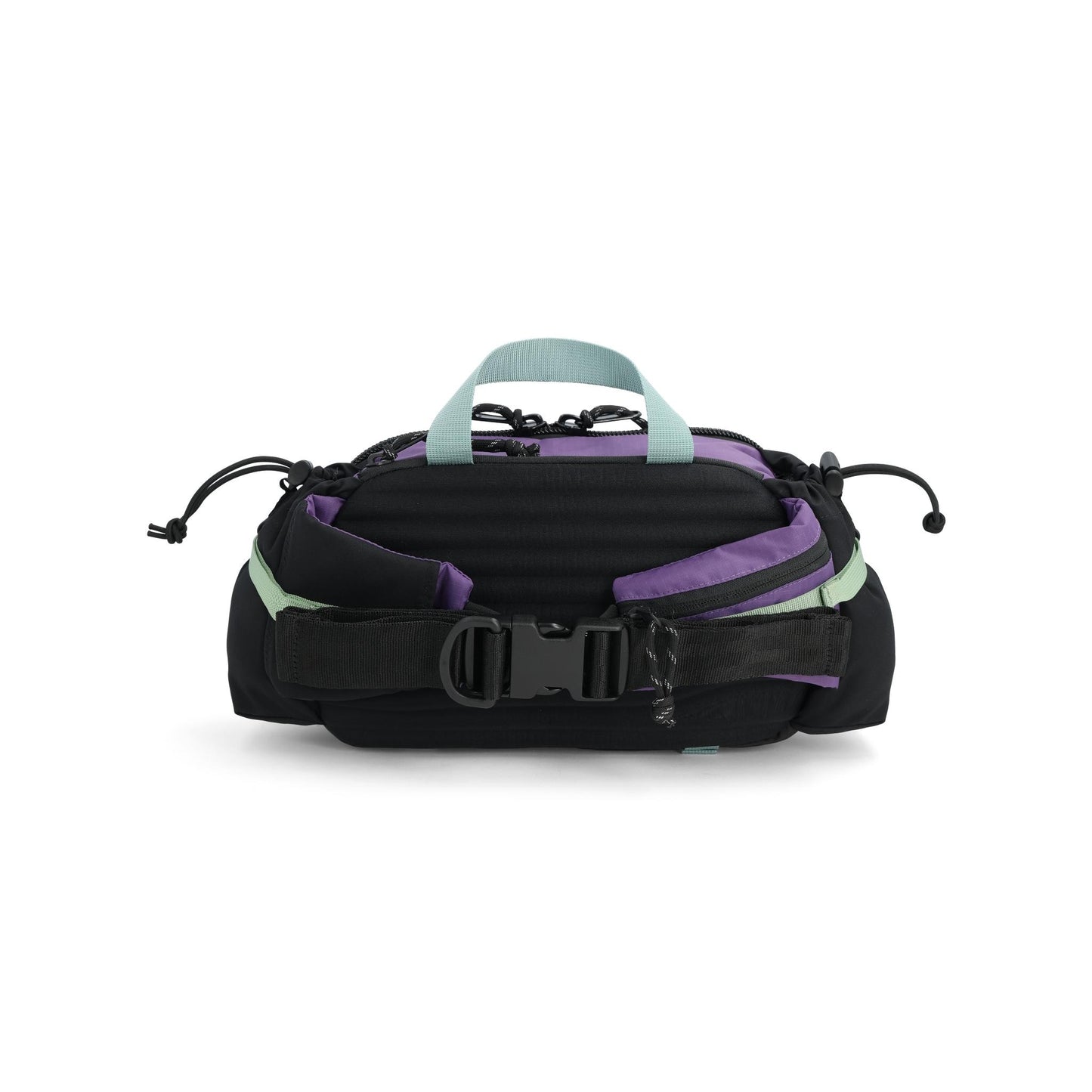 Back View of Topo Designs Mountain Hydro Hip Pack in "Midnight / Loganberry"