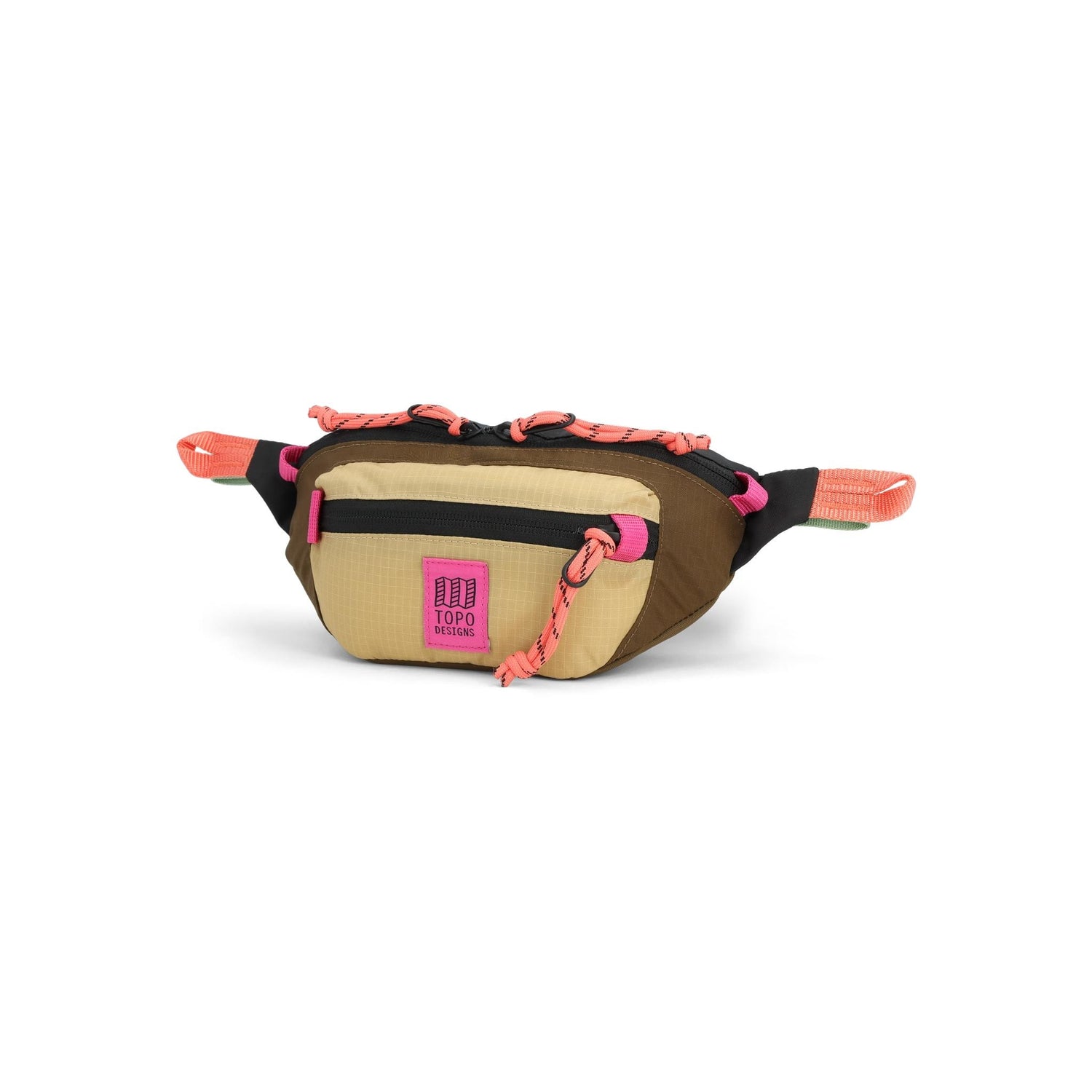 Front View of Topo Designs Mountain Waist Pack in "Desert Palm / Sahara"
