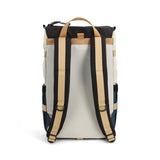 Back View of Topo Designs Rover Pack Classic in "Bone White / Pond Blue"