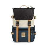Front View of Topo Designs Rover Pack Classic in "Bone White / Pond Blue"