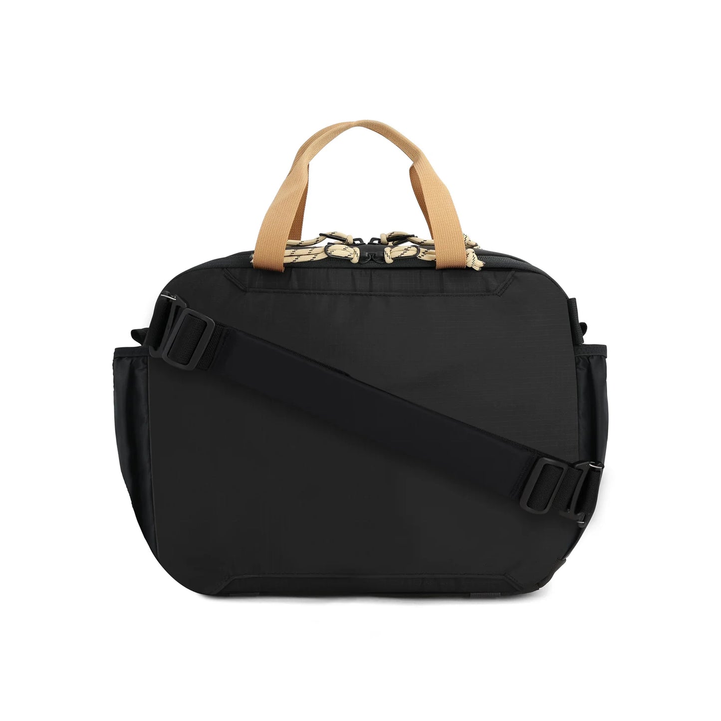 Back View of Topo Designs Mountain Cross Bag in "Black / Neutral"