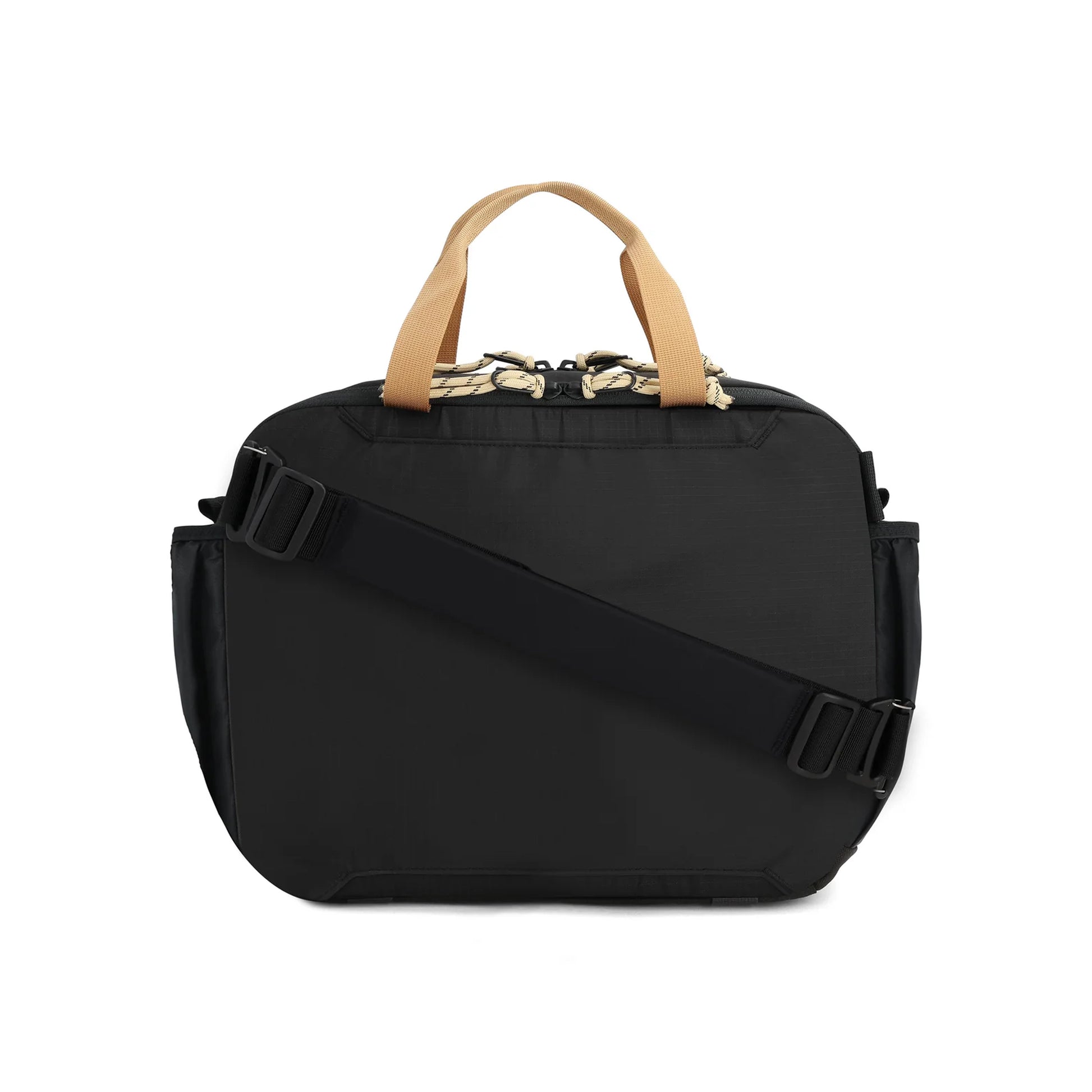 Back View of Topo Designs Mountain Cross Bag in "Black / Neutral"