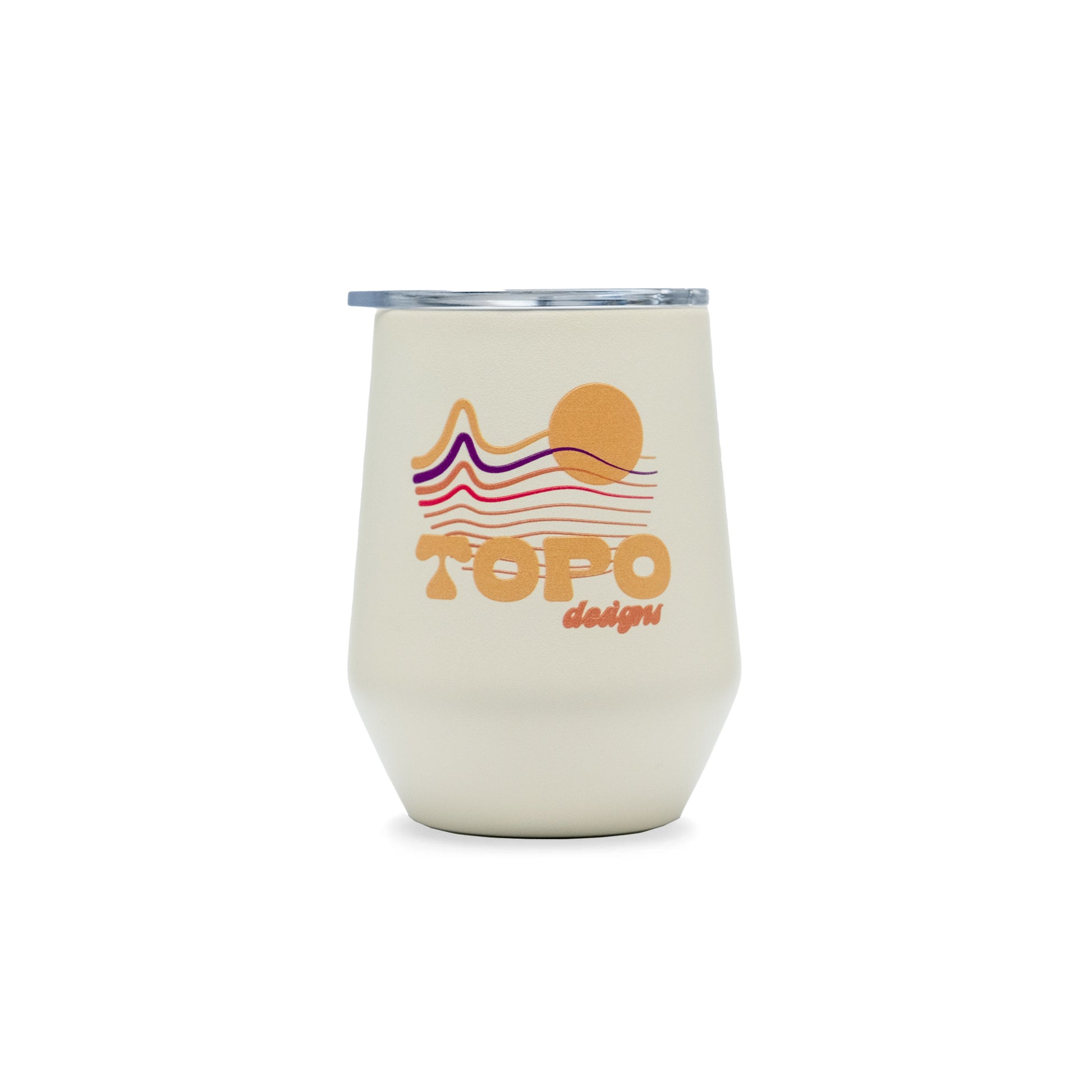 Topo Designs x Miir 10 oz Tumbler with custom "White Heat Wave" graphics.