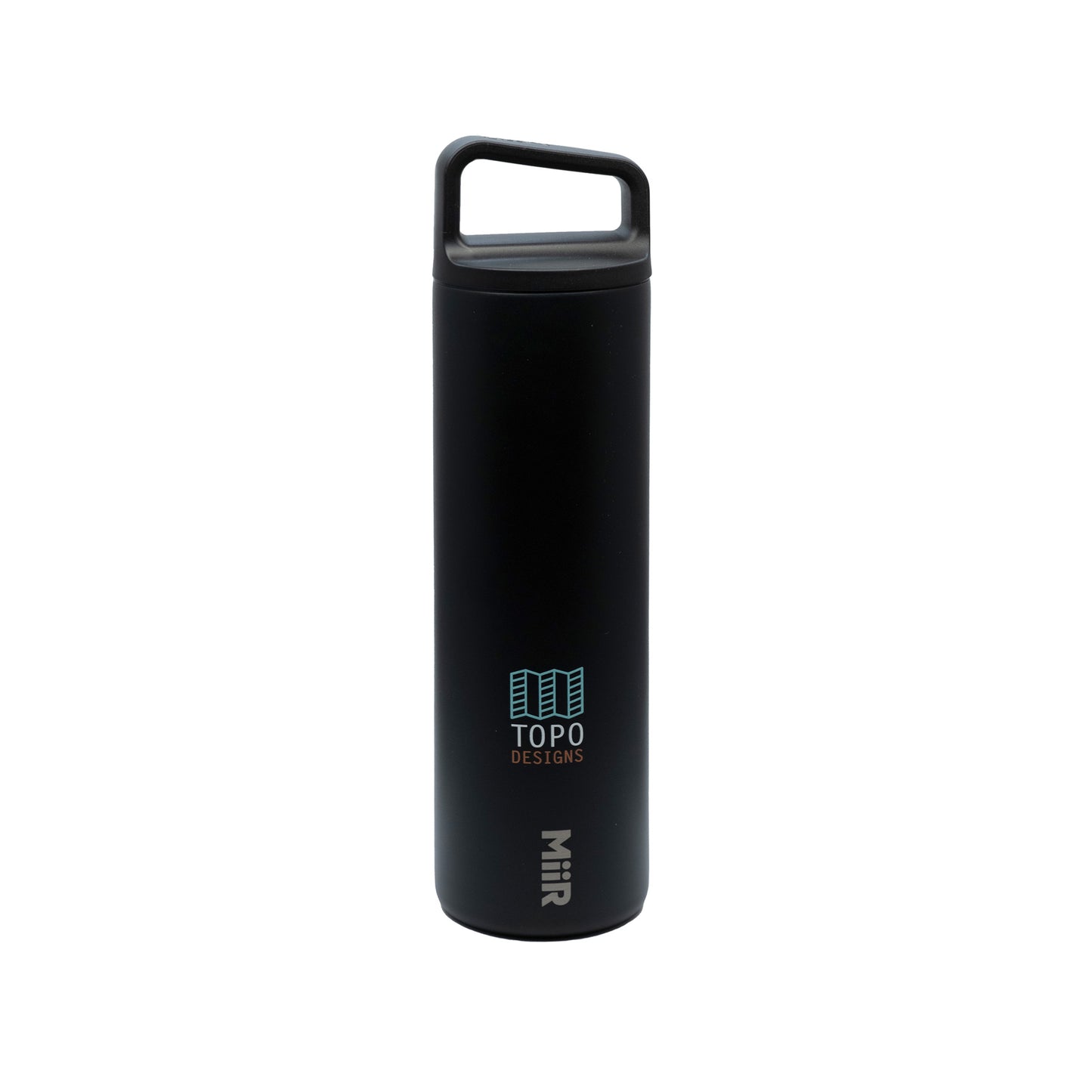 Topo Designs x Miir 20 oz Water Bottle with custom "Black / Green Mirage" graphics.