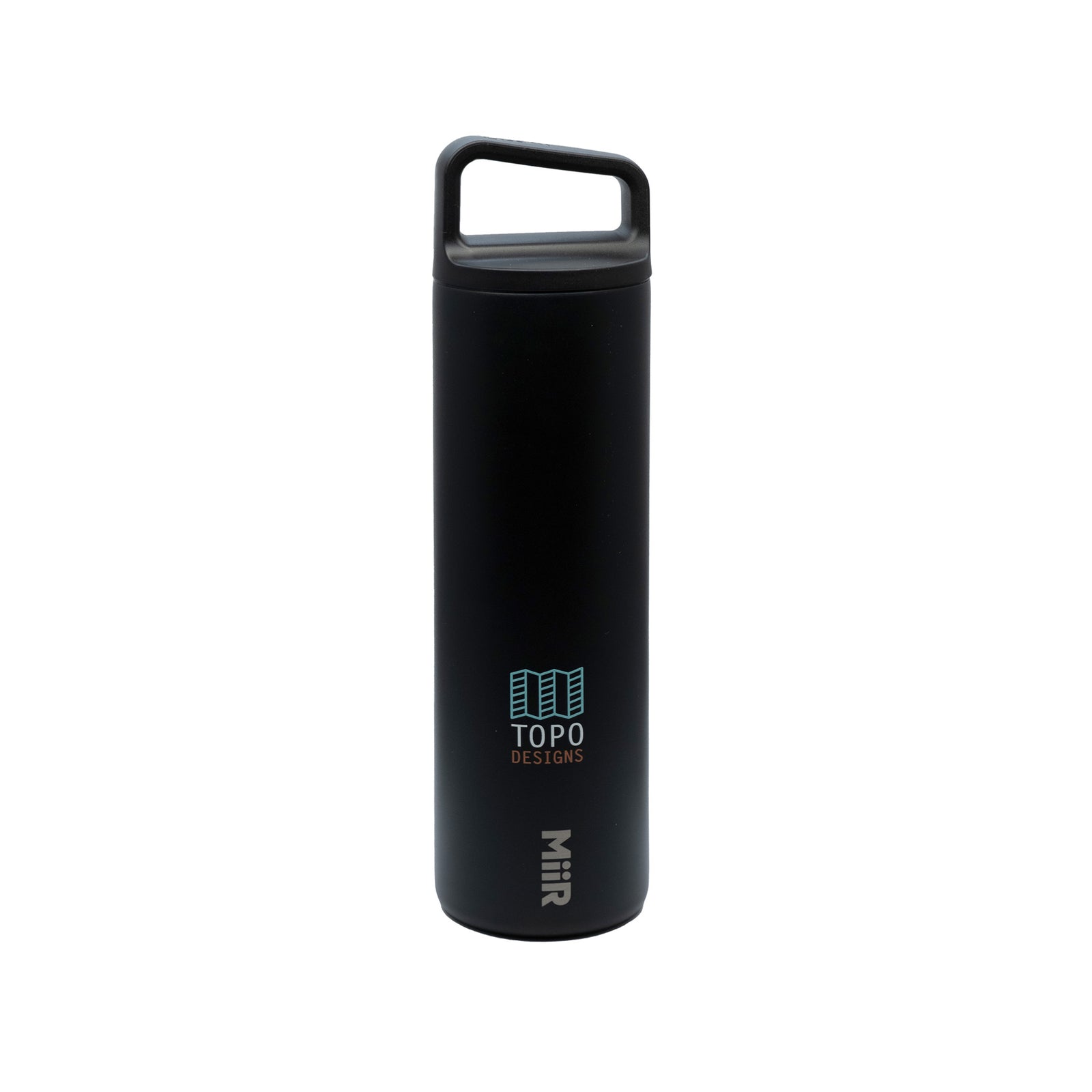 Topo Designs x Miir 20 oz Water Bottle with custom "Black / Green Mirage" graphics.