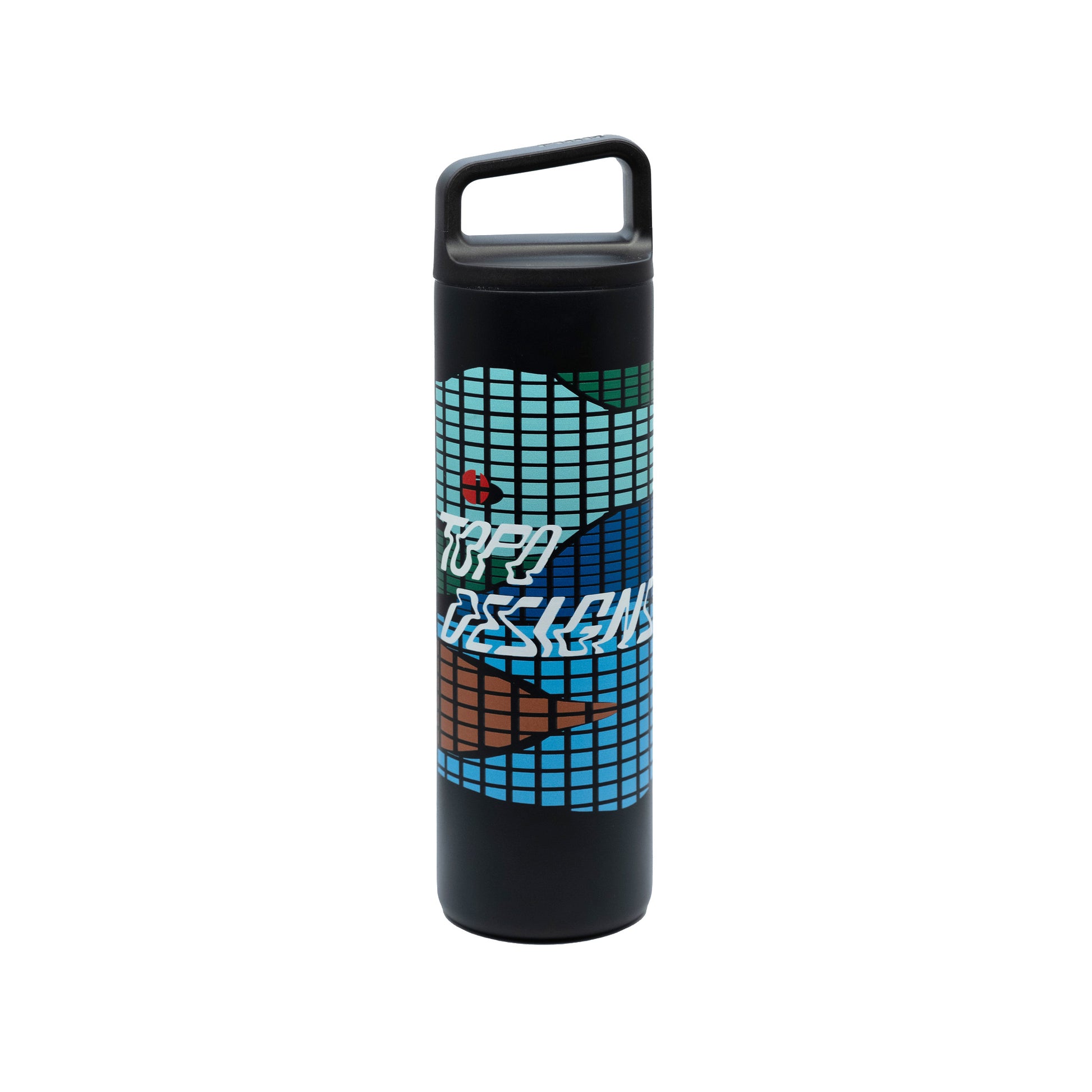 Topo Designs x Miir 20 oz Water Bottle with custom "Black / Green Mirage" graphics.