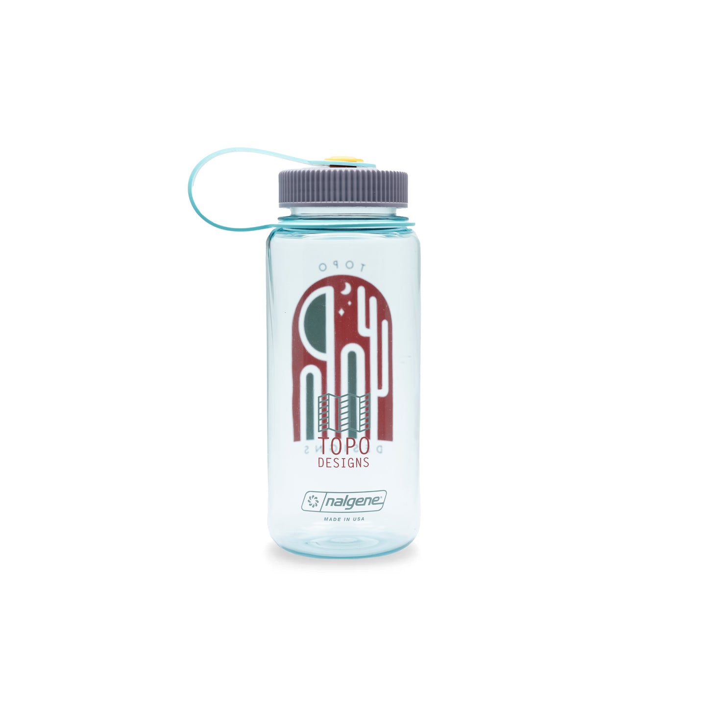 Topo Designs Nalgene 16 oz Water Bottle in "Seafoam Cacti Night"