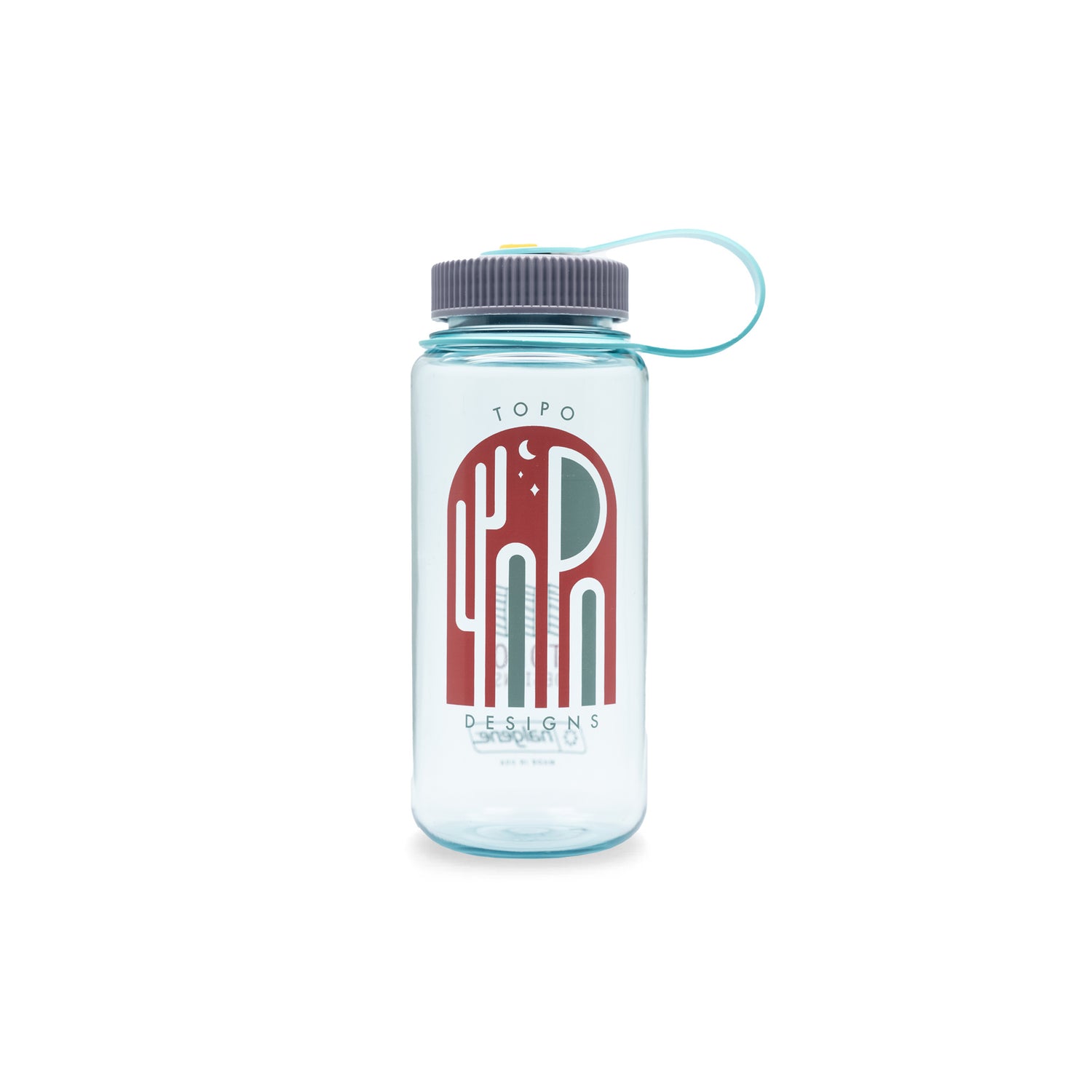 Topo Designs Nalgene 16 oz Water Bottle in "Seafoam Cacti Night"