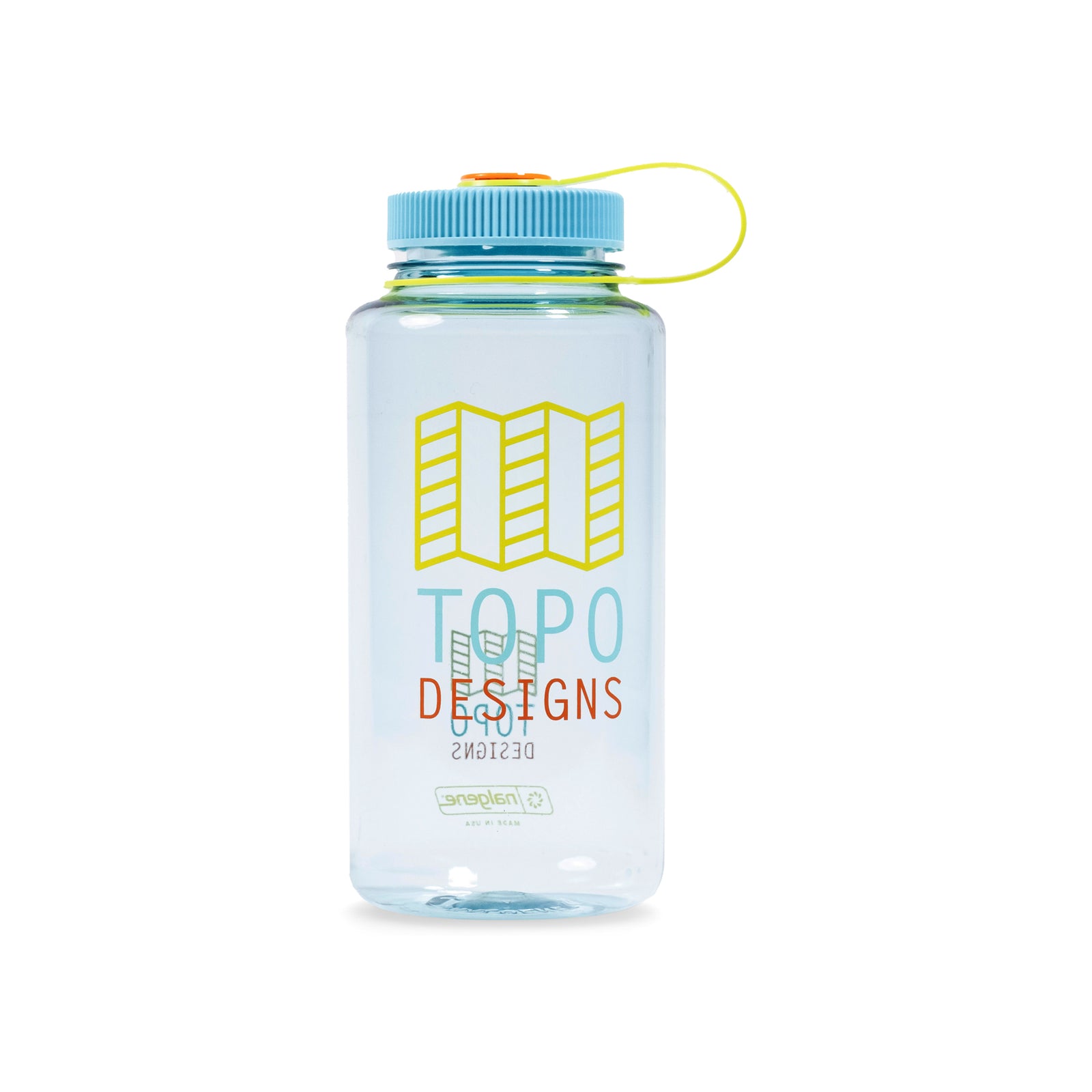 Topo Designs Nalgene 32 oz Wide Mouth Water Bottle in "Logo / Seafoam"
