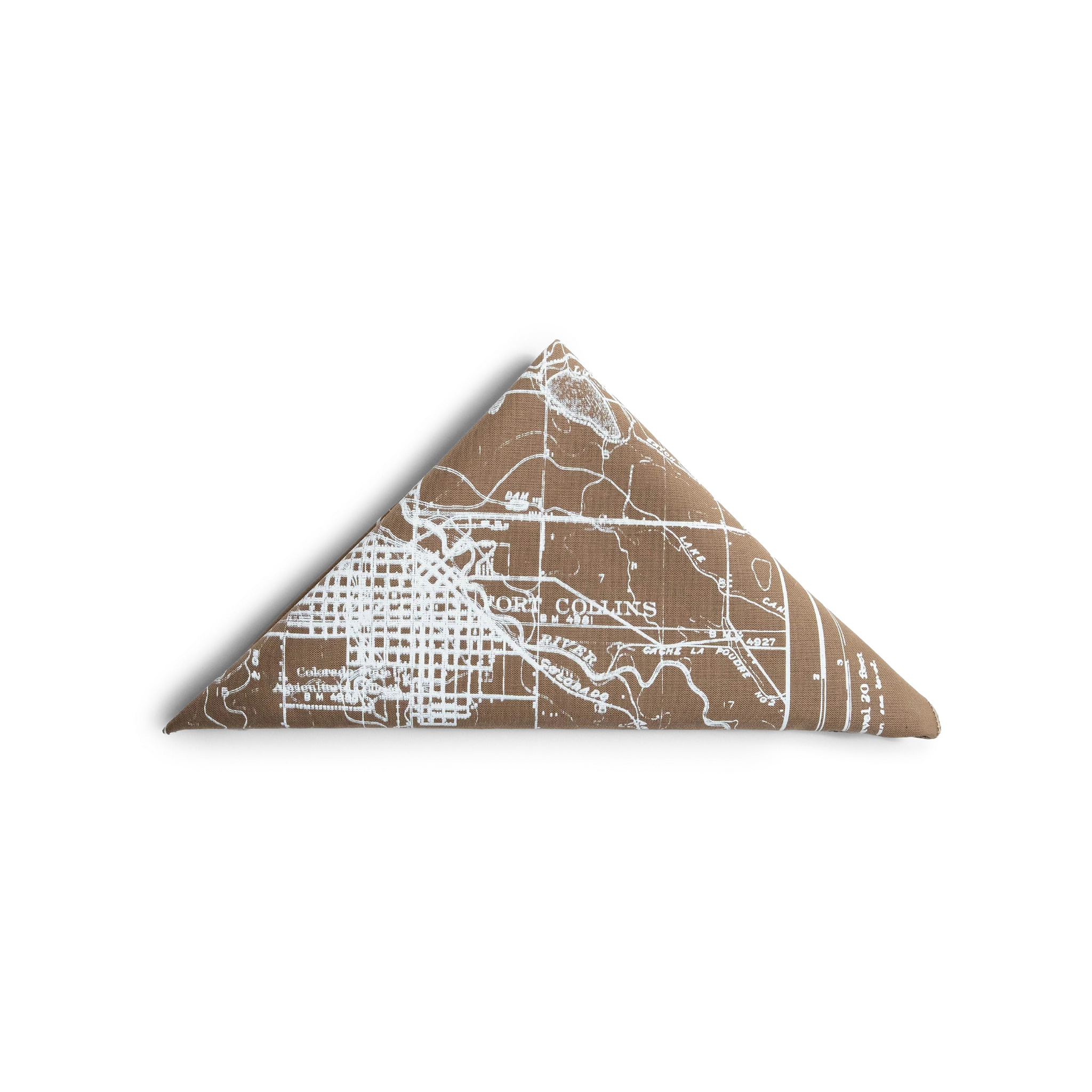 Topo Designs x Pine Printshop Bandana in "Fort Collins Sand" folded