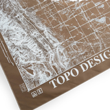 Topo Designs x Pine Printshop Bandana in "Fort Collins Sand" corner detail