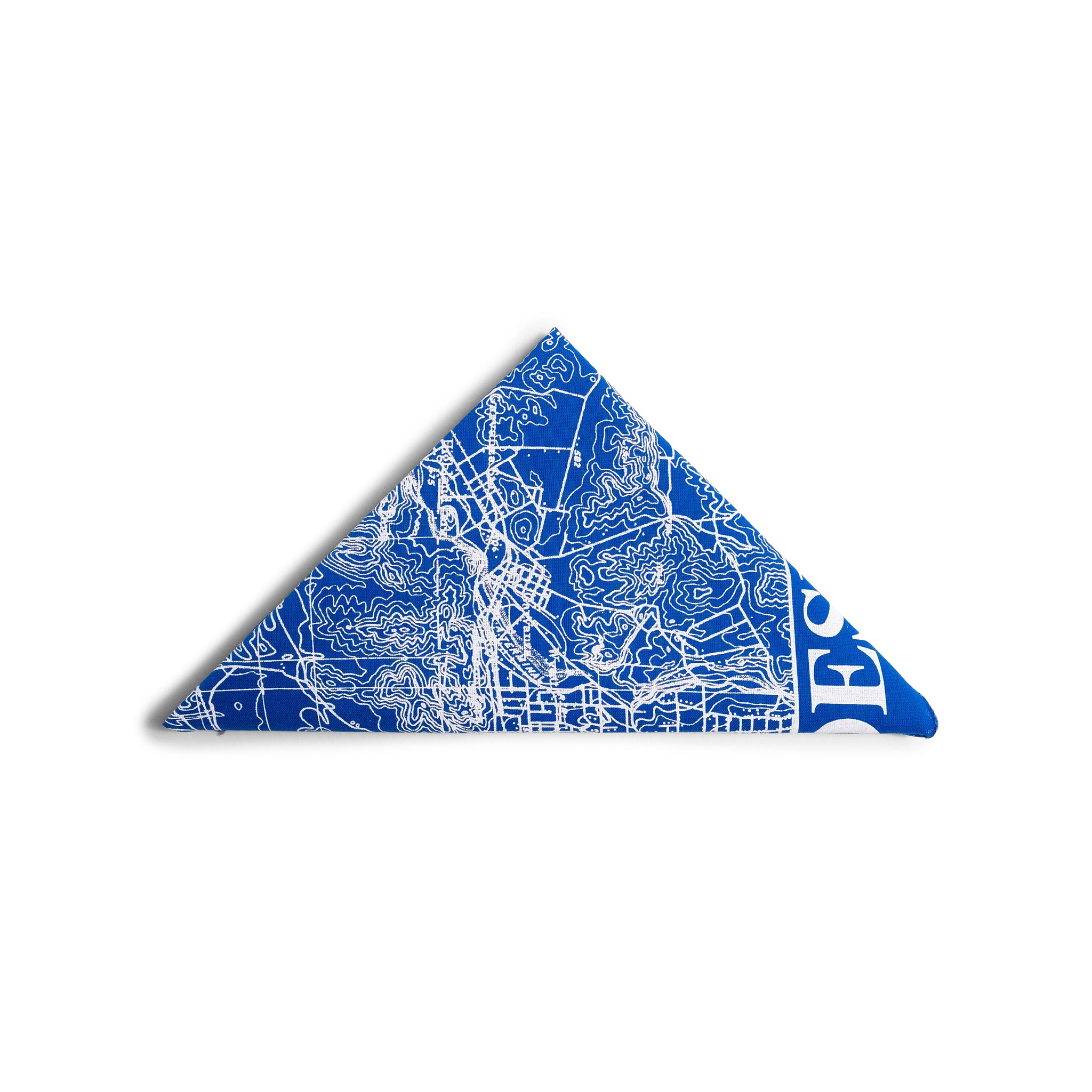Topo Designs x Pine Printshop Bandana in "Los Angeles Royal Blue" folded