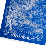 Topo Designs x Pine Printshop Bandana in "Los Angeles Royal Blue" flat lay
