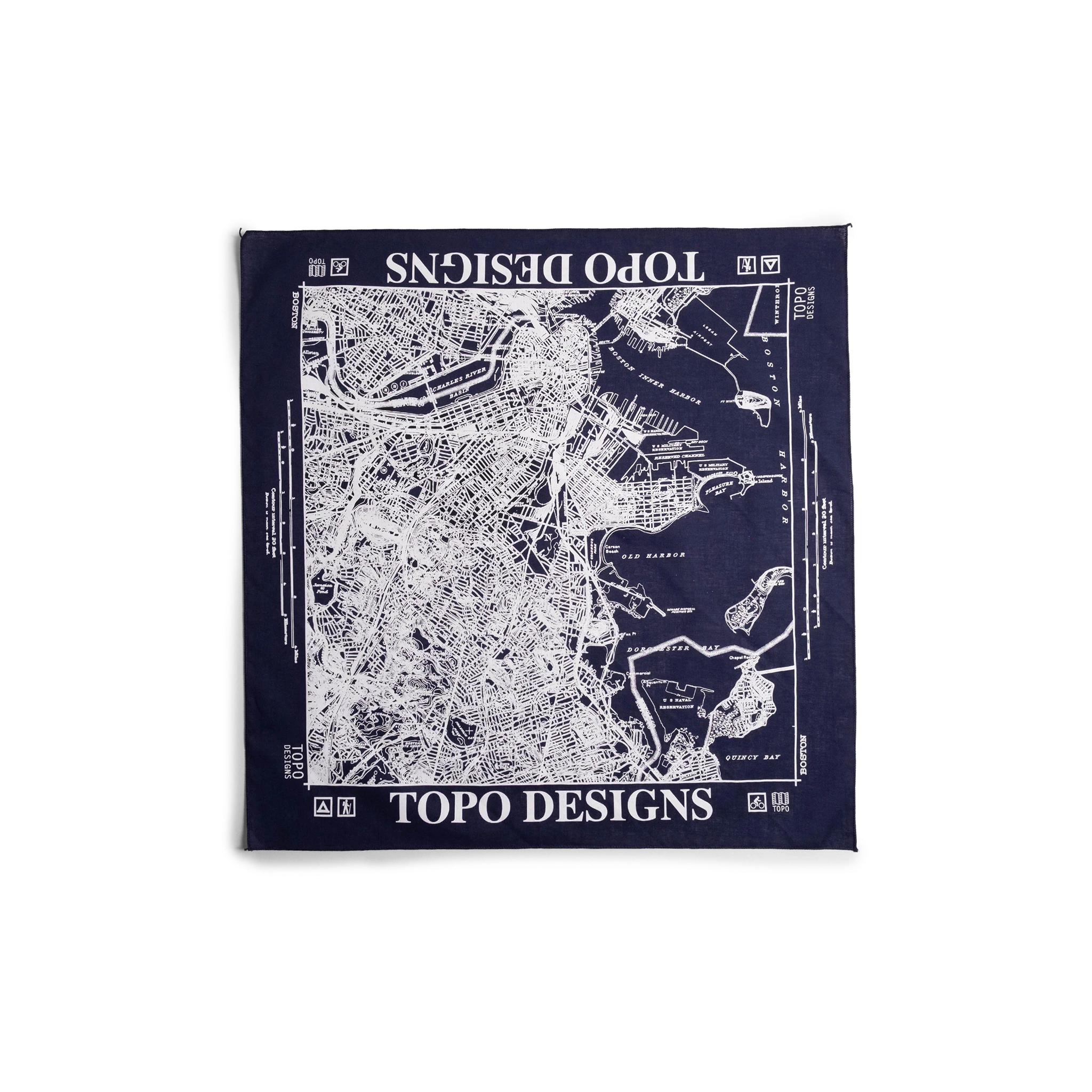 Topo Designs x Pine Printshop Bandana in "Boston Navy"