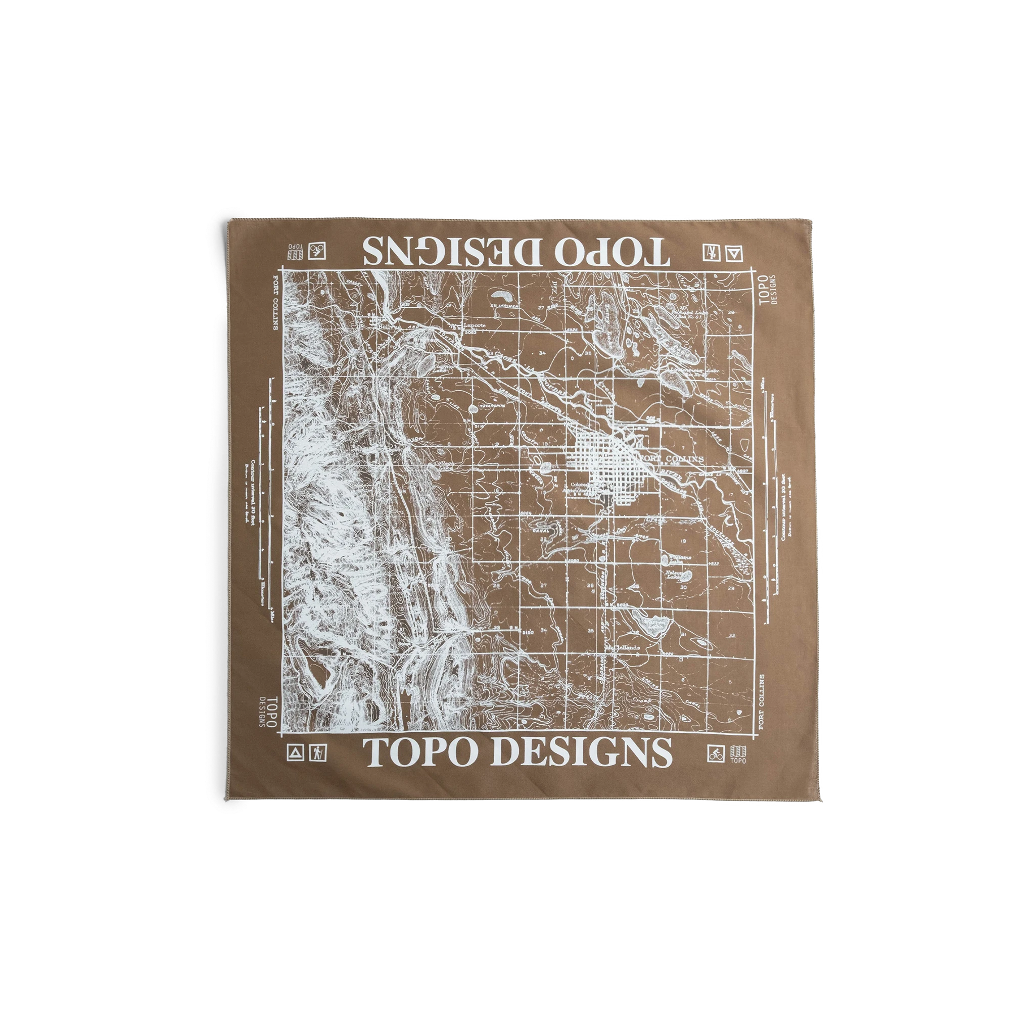 Topo Designs x Pine Printshop Bandana in "Fort Collins Sand"