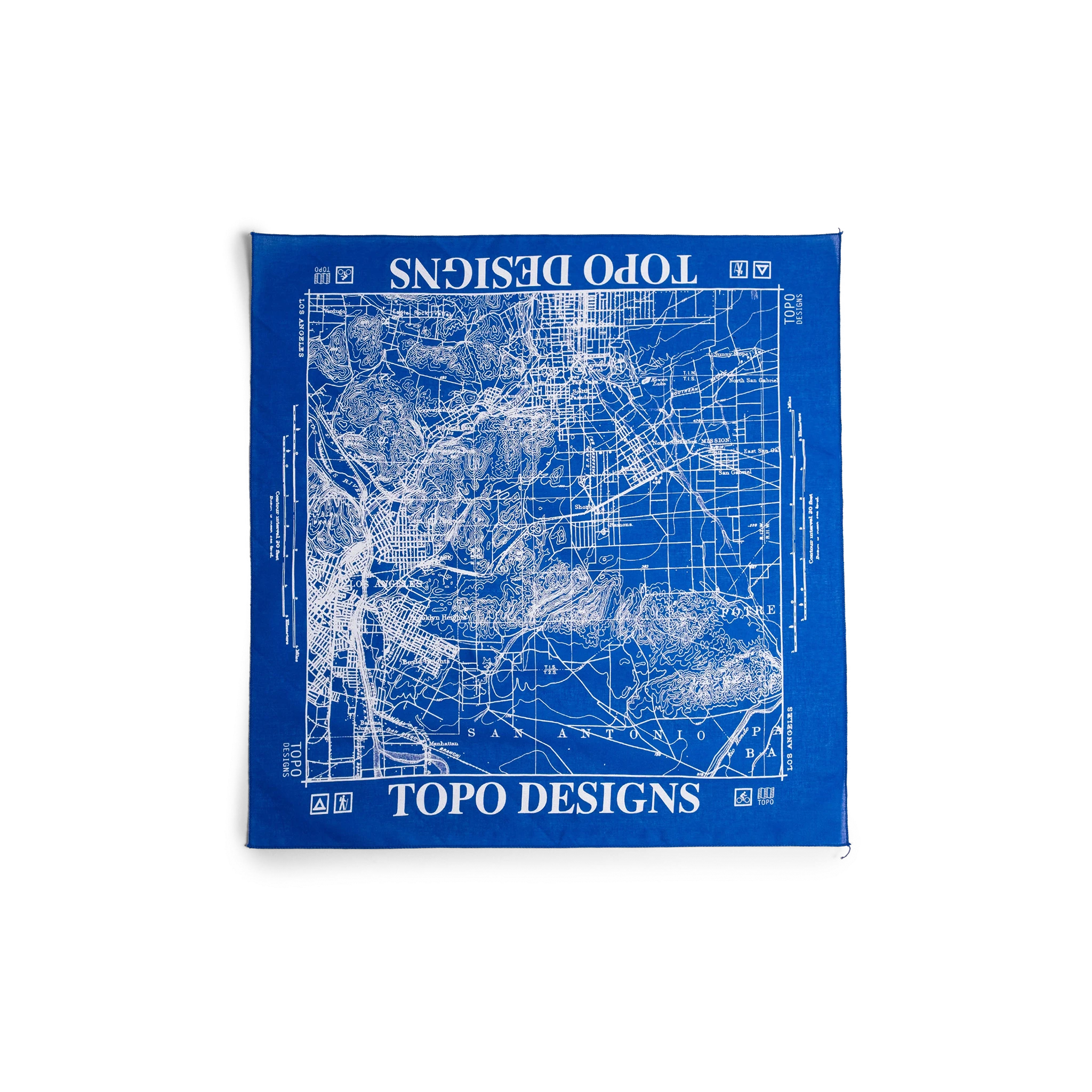 Topo Designs x Pine Printshop Bandana in "Los Angeles Royal Blue"