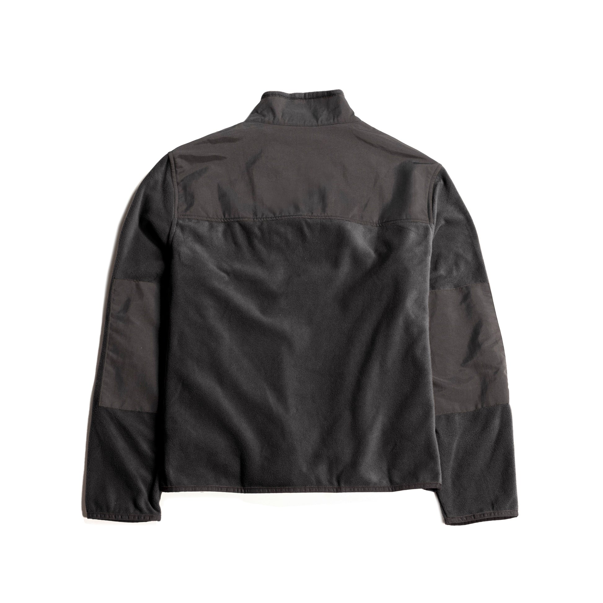 Back View of Topo Designs Vista 1/4 Zip Lightweight Fleece - Men's in "Black / Black"