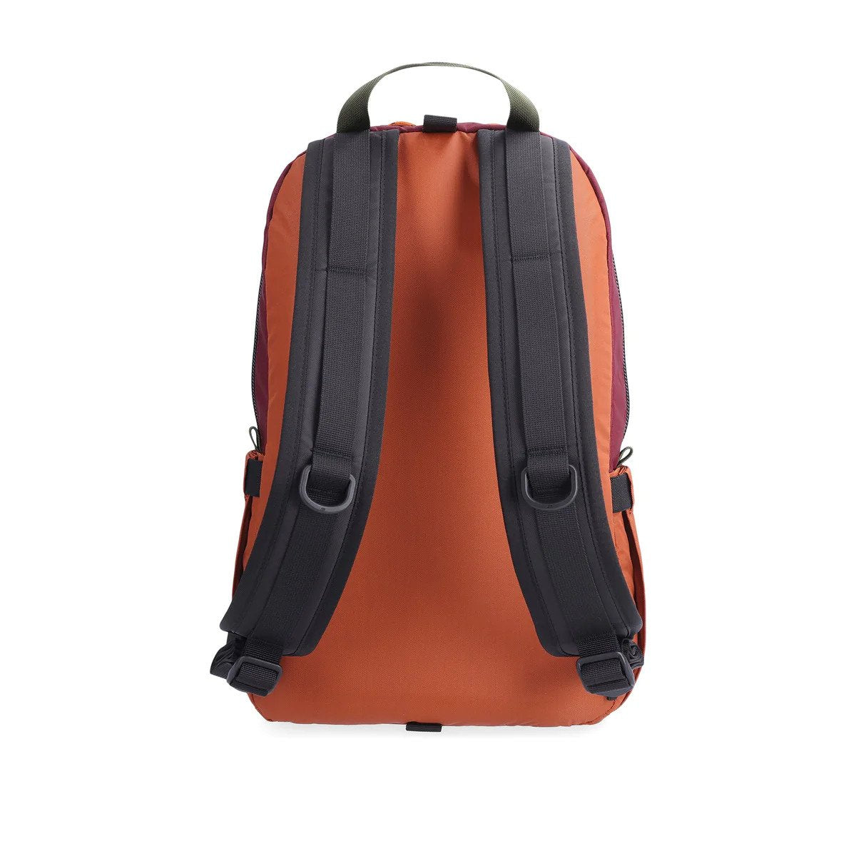 Back view of Topo Designs Light Pack in recycled "Mineral Blue / Peppercorn" nylon.