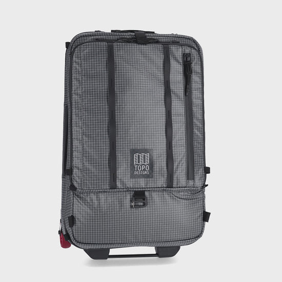 Video of Topo Designs Apex Travel Roller Bag in "Black Grid"