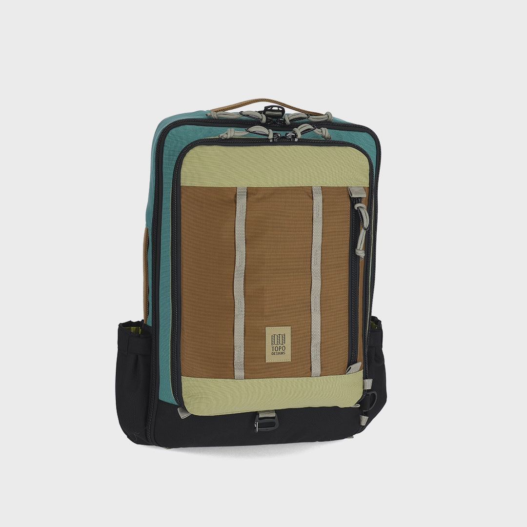 General video of Topo Designs Global Travel Bag 30L in "Caribbean / Dark Khaki"