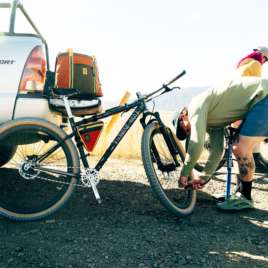 General image of Bike Frame Bag in "Woodland / Terracotta"