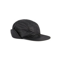 Topo Designs Puffer Cap insulated hat with ear flaps in "Black".