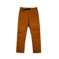 Topo Designs Men's Mountain lightweight hiking Pants Ripstop in "Earth" brown.