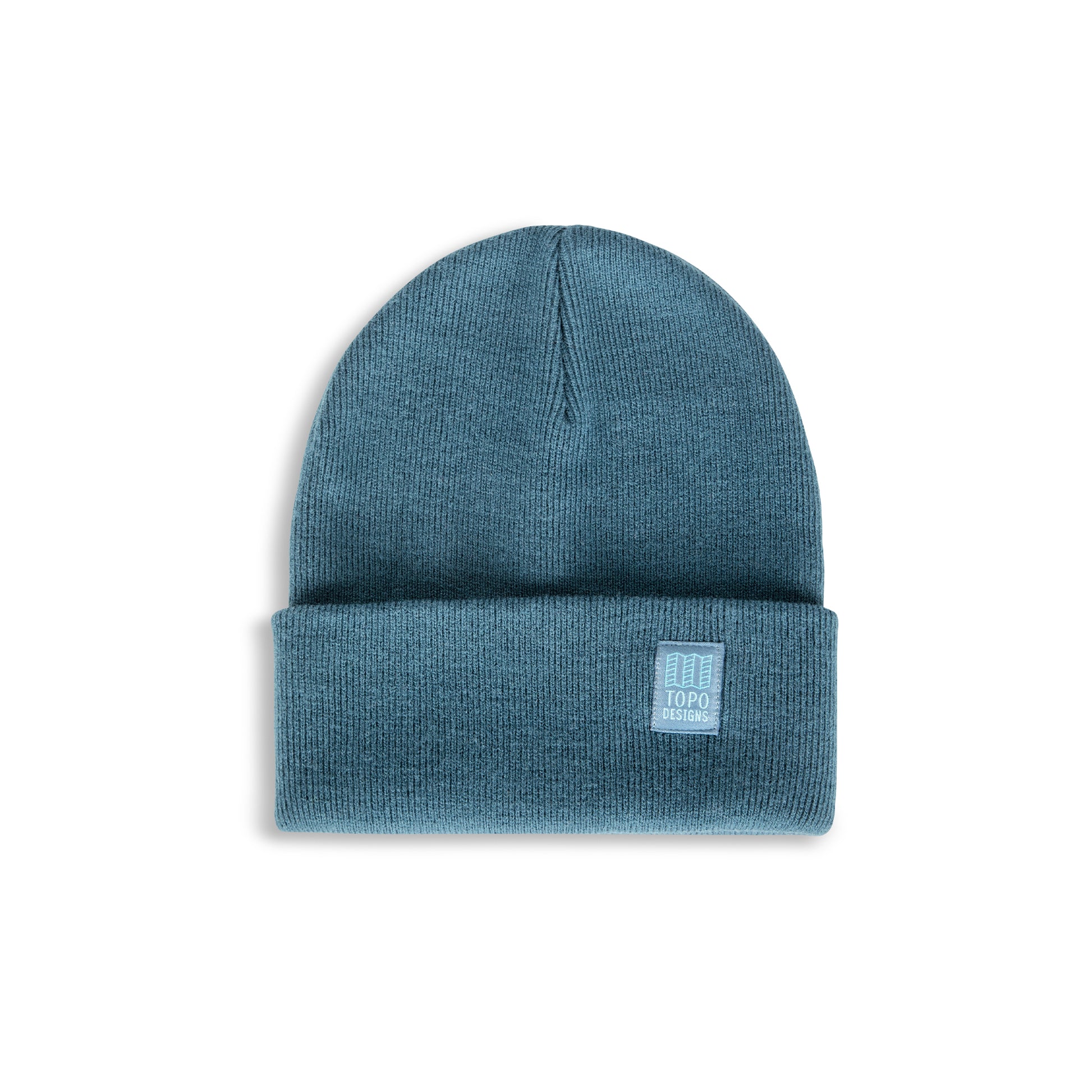 Topo Designs Work Cap cuffed beanie in "Pond Blue".