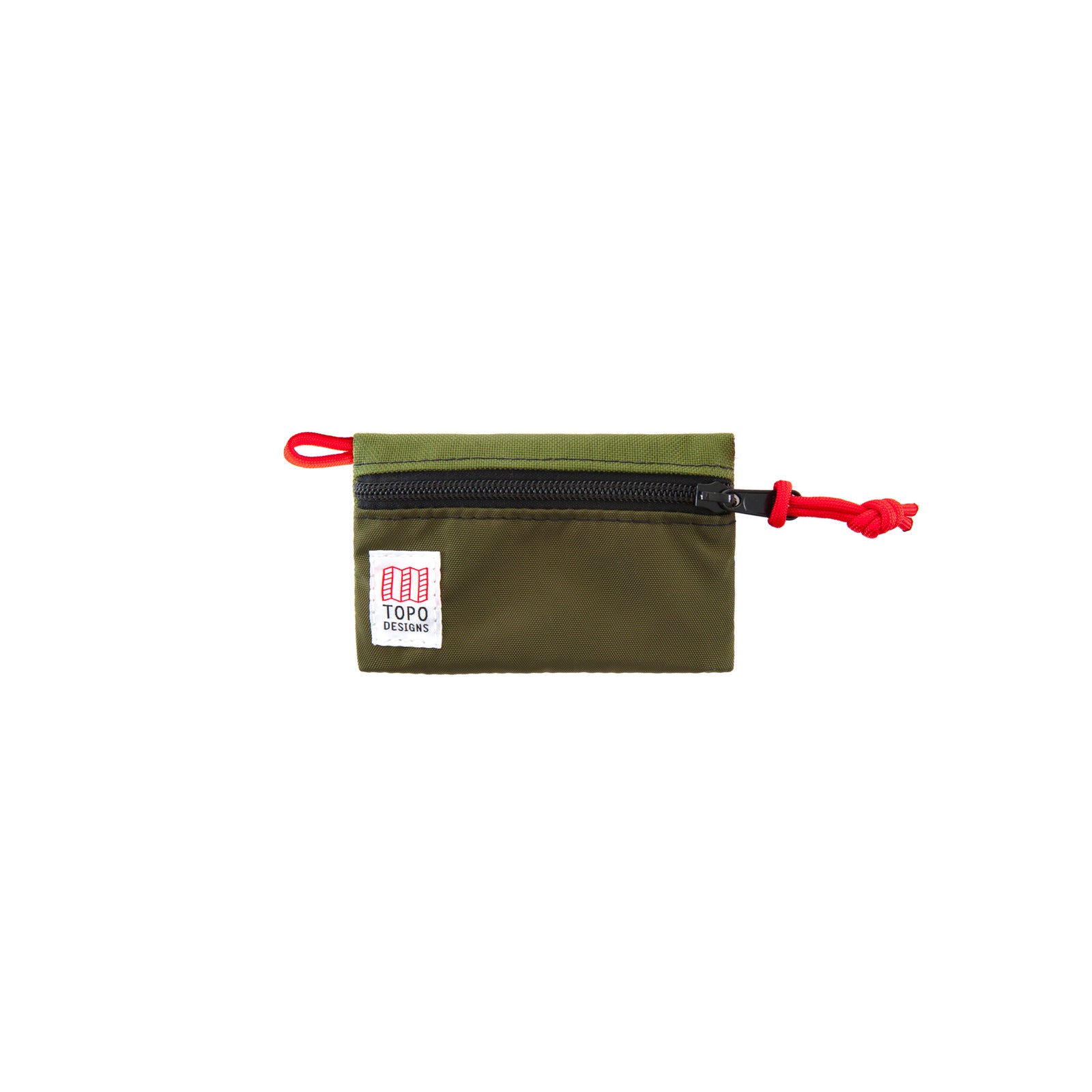 Front product shot of Topo Designs Accessory Bag in "Micro" "Olive - Recycled".