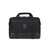 Topo Designs Made in the USA Commuter Briefcase Heritage Canvas in "Black Canvas / Black Leather".