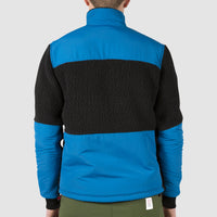 General back model shot of the men's subalpine fleece in blue/black.
