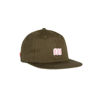 Full front product shot of the mini map hat in "Olive".