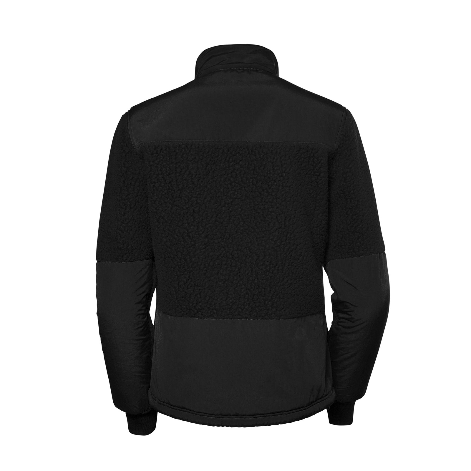 Full back product shot of the women's subalpine fleece in "Black".