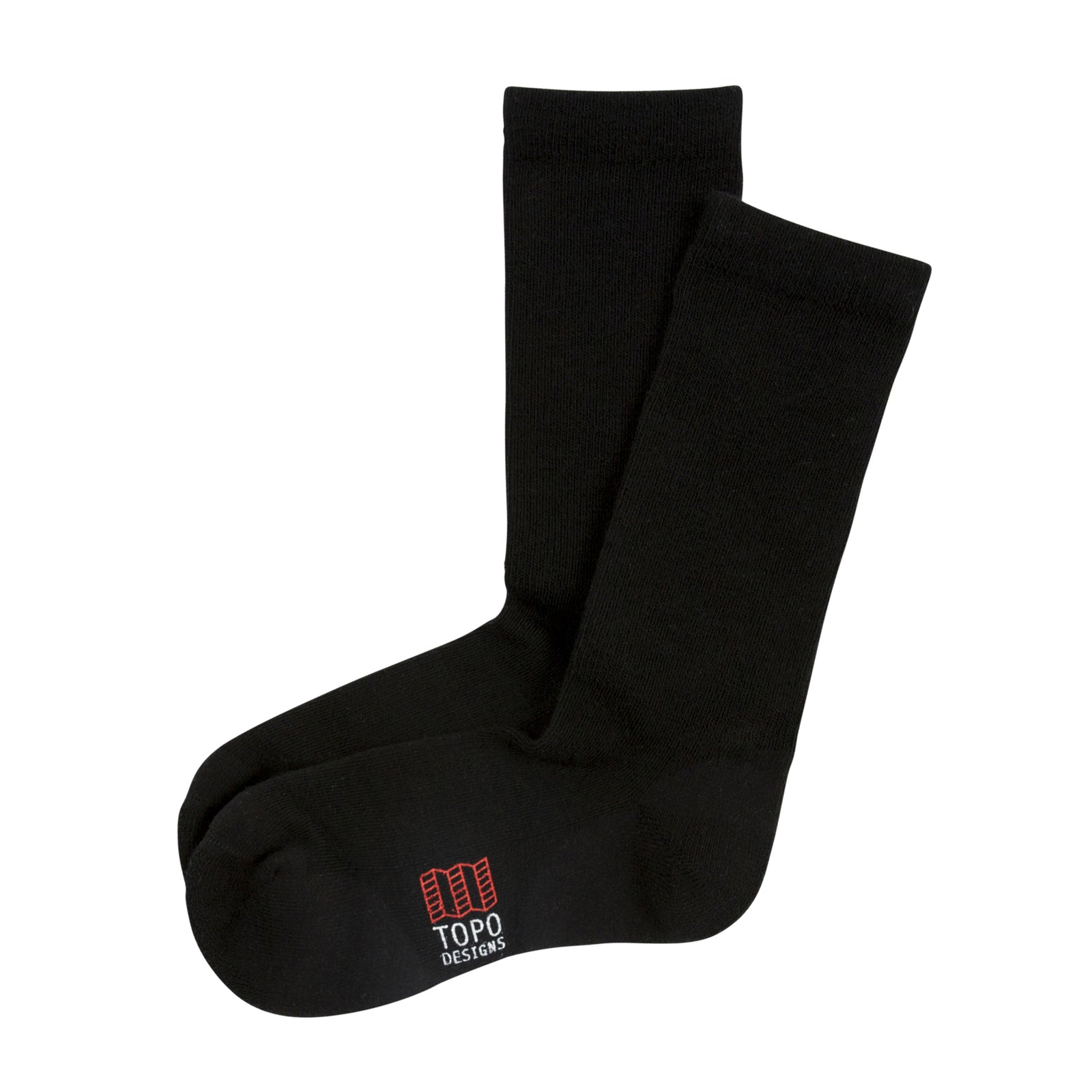 Product shot of Topo Designs Town Socks in "Black".