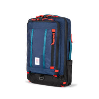 Topo Designs Global Travel Bag 30L Durable Carry On Convertible Laptop Travel Backpack in "Navy" blue.