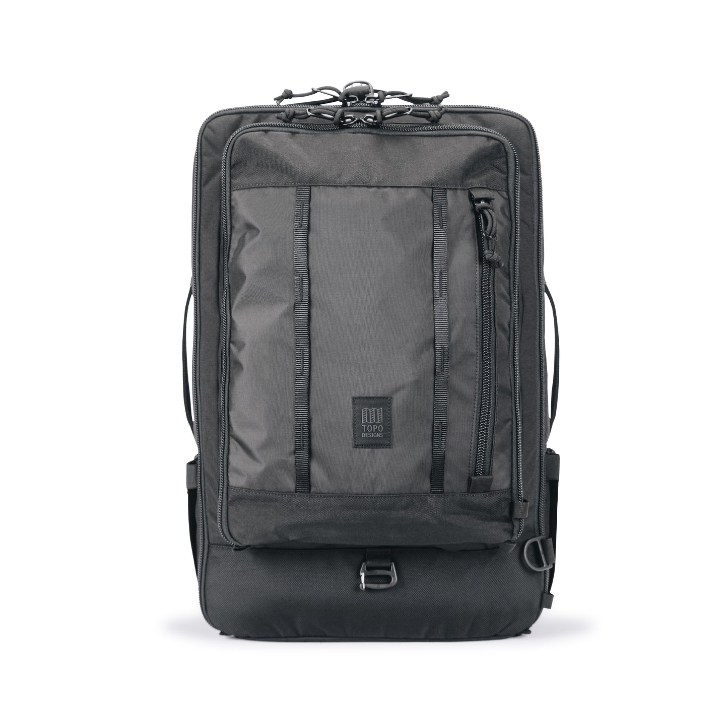 Topo Designs Global Travel Bag 40L Durable Carry On Convertible Laptop Travel Backpack in "Black".