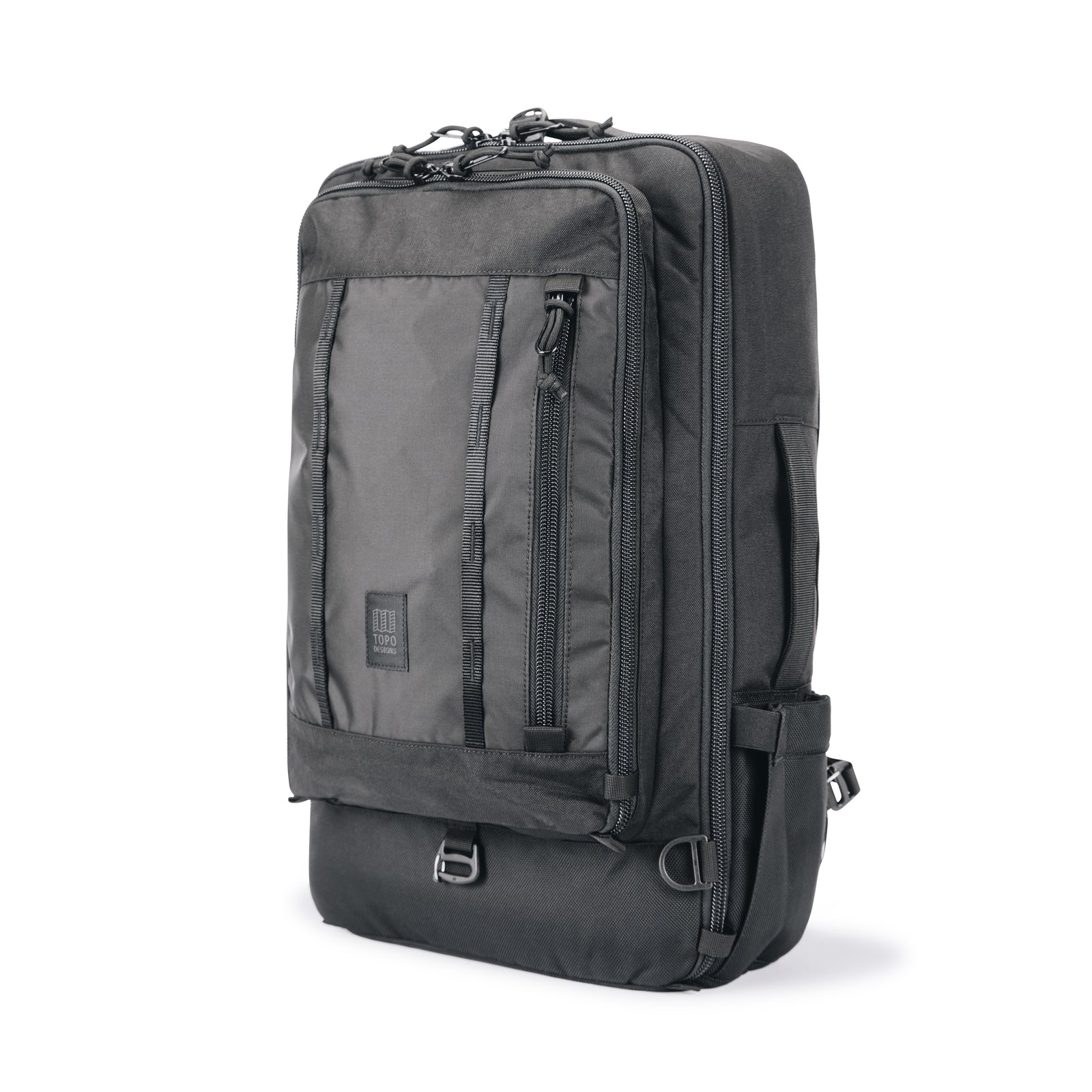 Topo Designs Global Travel Bag 40L Durable Carry On Convertible Laptop Travel Backpack in "Black".