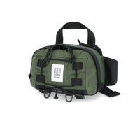 Topo Designs Mountain Hip Pack lumbar bum bag in "Olive" green.