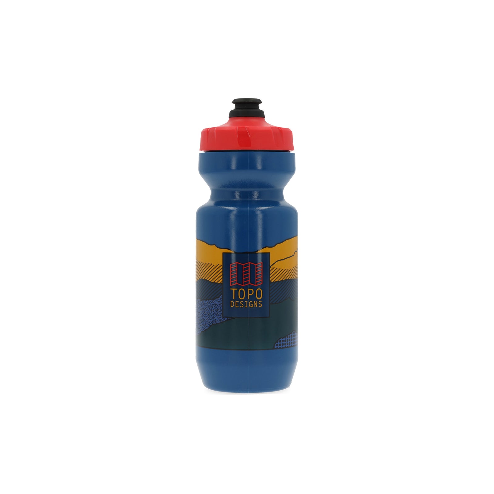 Topo Designs x Specialized Purist 22oz cycling Water Bottle in "Tide" blue.
