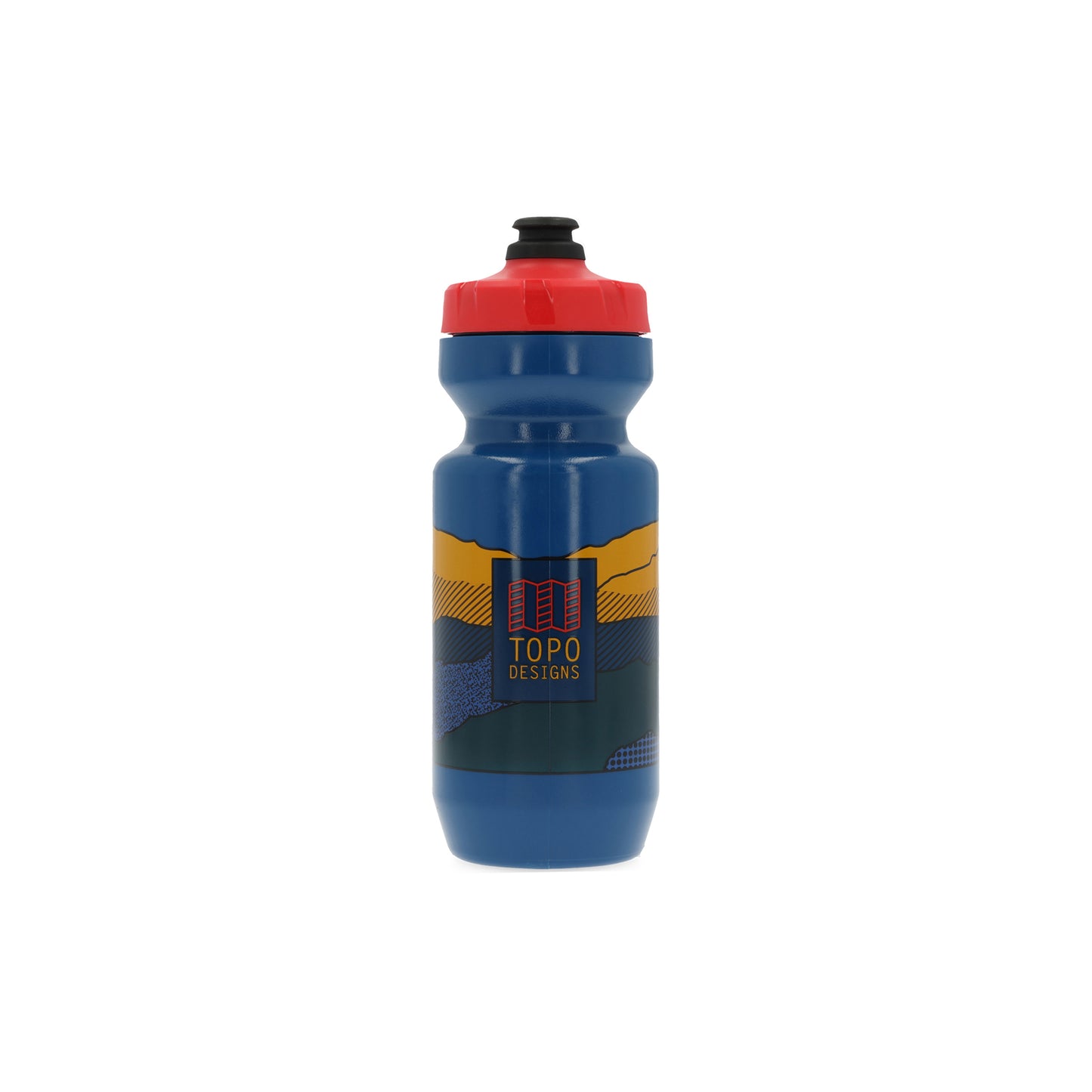 Topo Designs x Specialized Purist 22oz cycling Water Bottle in "Tide" blue.