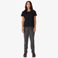 General front shot of Topo Designs Women's organic cotton Cosmos t-shirt in black on model.